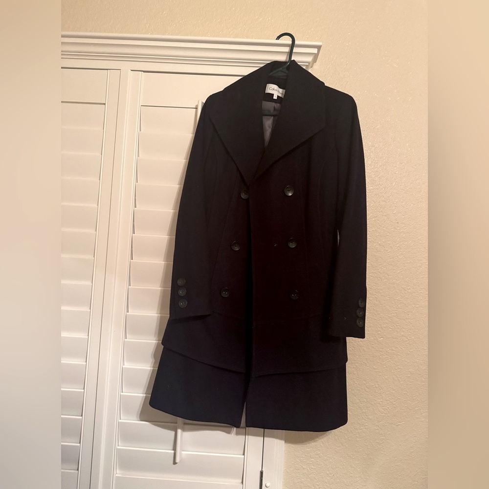 Calvin Klein Dark Purple Pea Coat